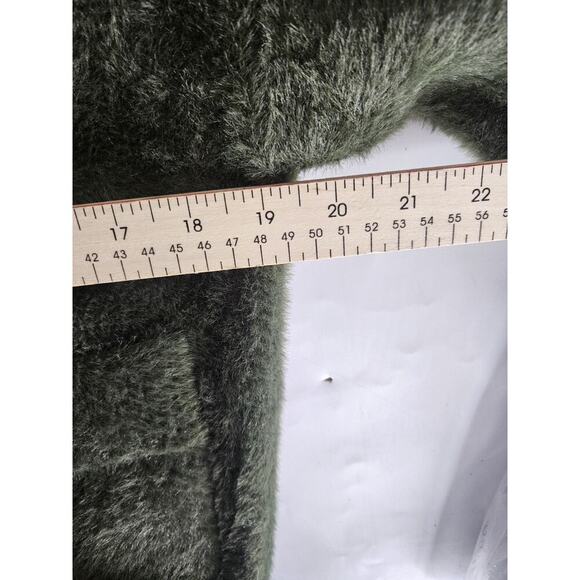 Cyrus Fluffy Zip Down Jacket Pockets Women's XS Green - Picture 4 of 6